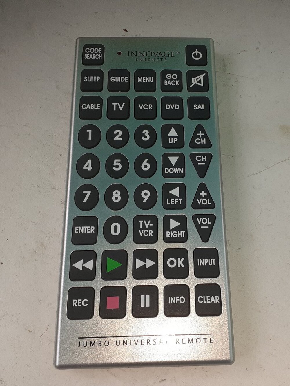 INNOVAGE PRODUCTS JUMBO UNIVERSAL REMOTE CONTROL